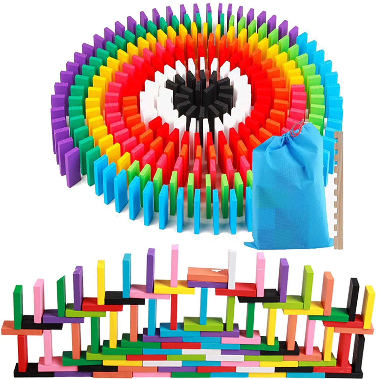 <transcy>AISFA building blocks domino effect educational toys 12 colors 240 sheets wooden colorful children</transcy>