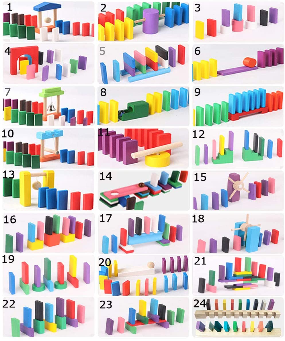 <transcy>AISFA building blocks domino effect 360 brain training gimmick gimmick 24 kinds set wooden colorful children</transcy>