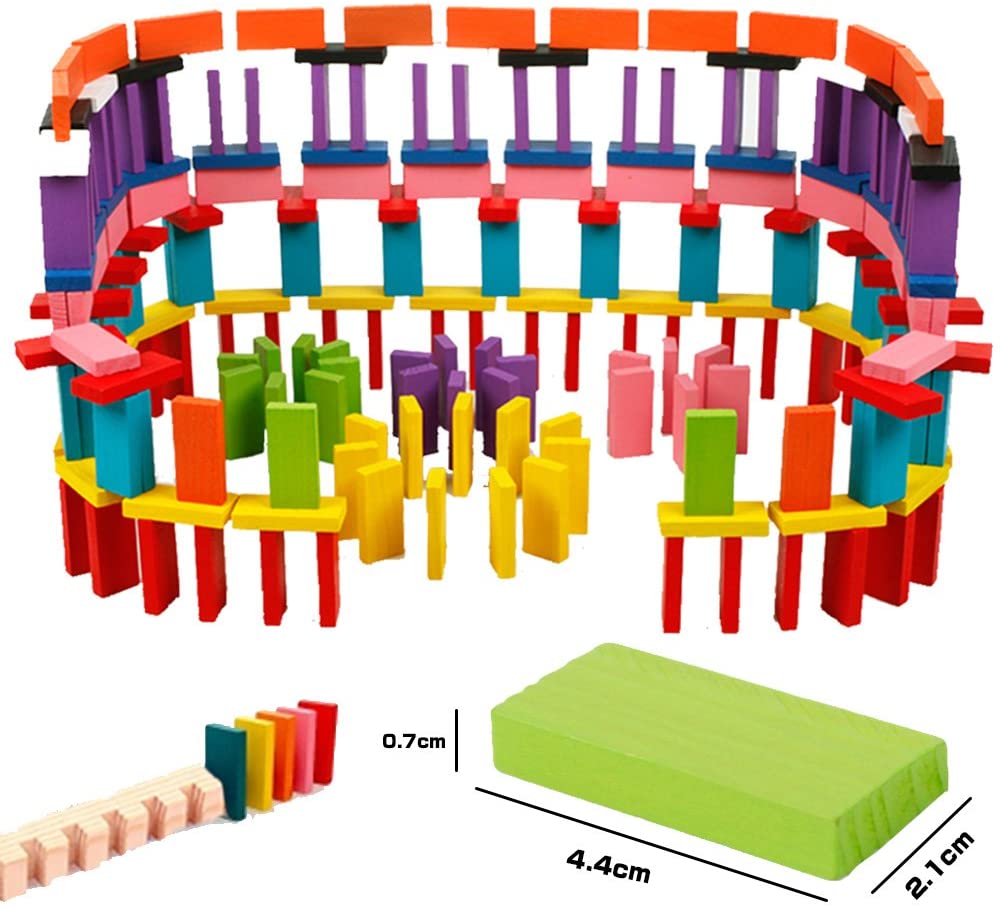 <transcy>AISFA building blocks domino effect 480 educational toys gimmick gimmick 43 kinds set wooden colorful children</transcy>