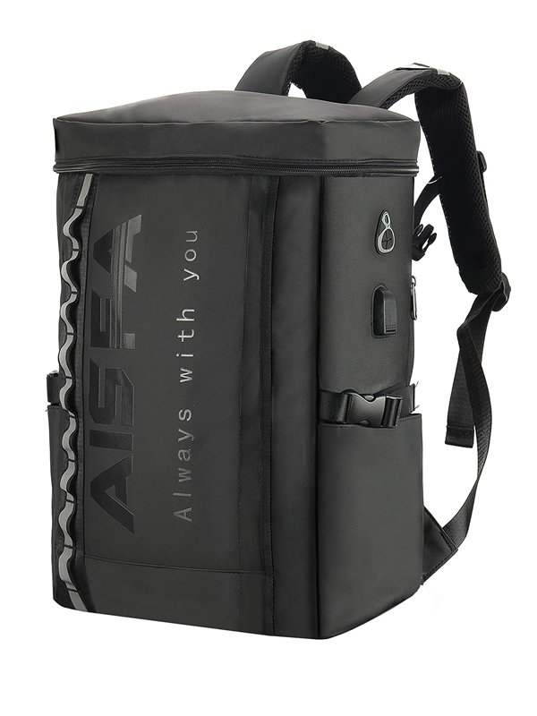 <transcy>AISFA backpack large capacity waterproof fabric with USB charging port Unisex</transcy>